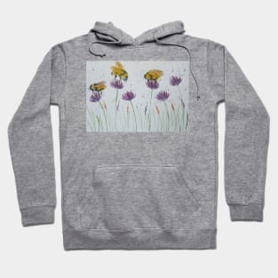 Bumble bees and Purple Flowers Hoodie